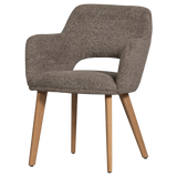 MURAT EETKAMERSTOEL TAUPE MET HOUTEN POOT NATUREL