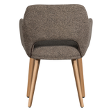 MURAT EETKAMERSTOEL TAUPE MET HOUTEN POOT NATUREL