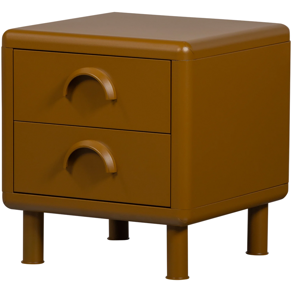 WOOOD - Rune ladekast/nachtkastje 2 lades metaal honinggeel