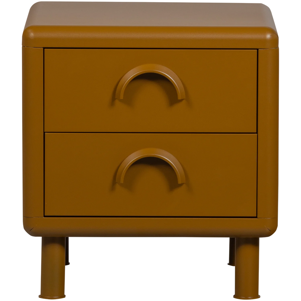 WOOOD - Rune ladekast/nachtkastje 2 lades metaal honinggeel