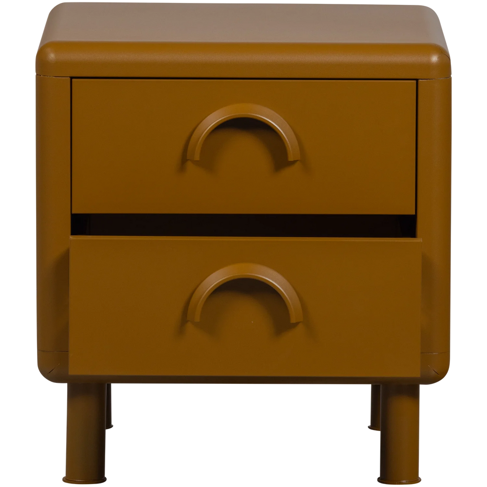 WOOOD - Rune ladekast/nachtkastje 2 lades metaal honinggeel