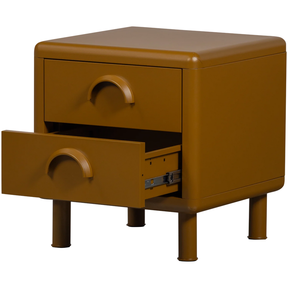 WOOOD - Rune ladekast/nachtkastje 2 lades metaal honinggeel