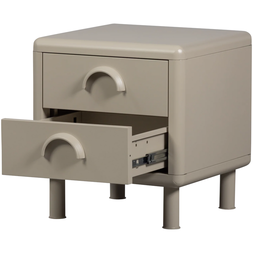 WOOOD - Rune ladekast/nachtkastje 2 lades metaal zand