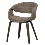 YOSSI EETKAMERSTOEL BRUIN MET HOUTEN POOT DONKERBRUIN