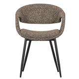 YOSSI EETKAMERSTOEL BRUIN MET METALEN POOT ZWART