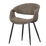 YOSSI EETKAMERSTOEL BRUIN MET METALEN POOT ZWART