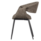 YOSSI EETKAMERSTOEL BRUIN MET METALEN POOT ZWART