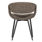 YOSSI EETKAMERSTOEL BRUIN MET METALEN POOT ZWART