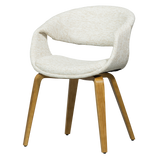 YOSSI EETKAMERSTOEL NATUREL MET HOUTEN POOT NATUREL