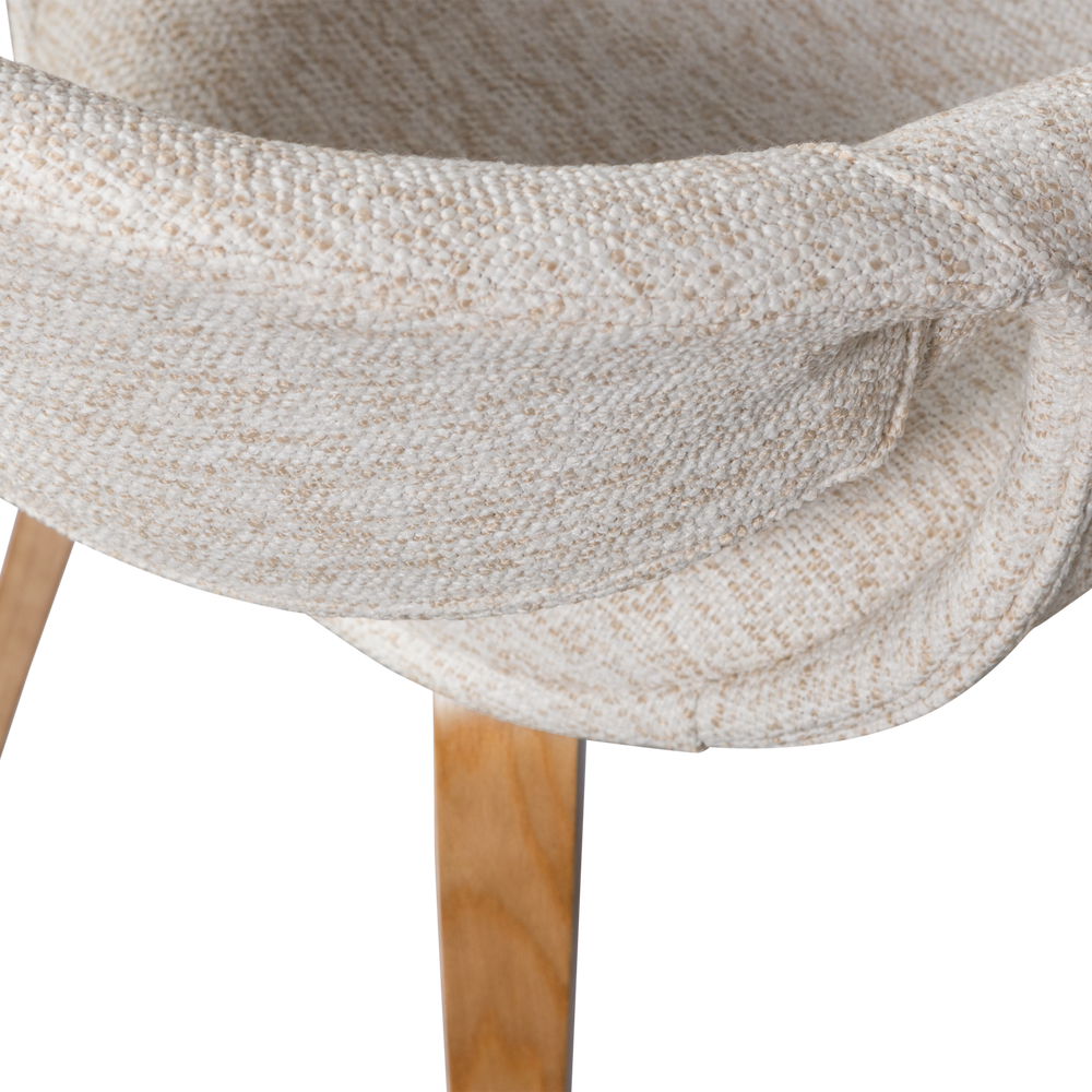 YOSSI EETKAMERSTOEL NATUREL MET HOUTEN POOT NATUREL