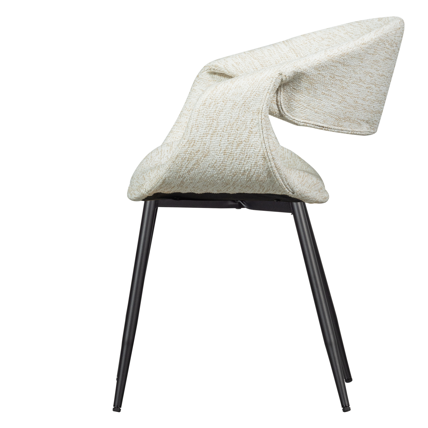 YOSSI EETKAMERSTOEL NATUREL MET METALEN POOT ZWART