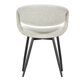 YOSSI EETKAMERSTOEL NATUREL MET METALEN POOT ZWART