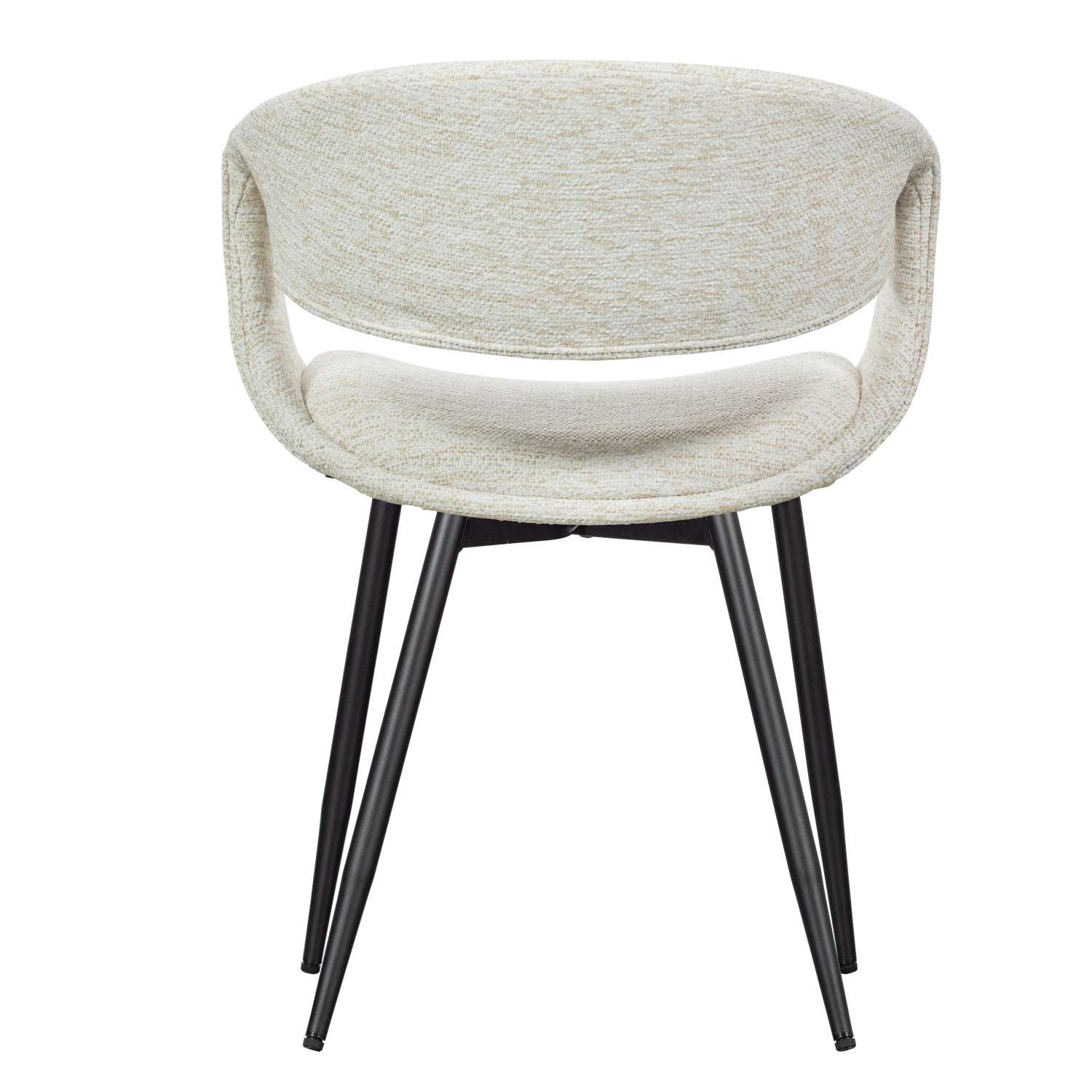 YOSSI EETKAMERSTOEL NATUREL MET METALEN POOT ZWART