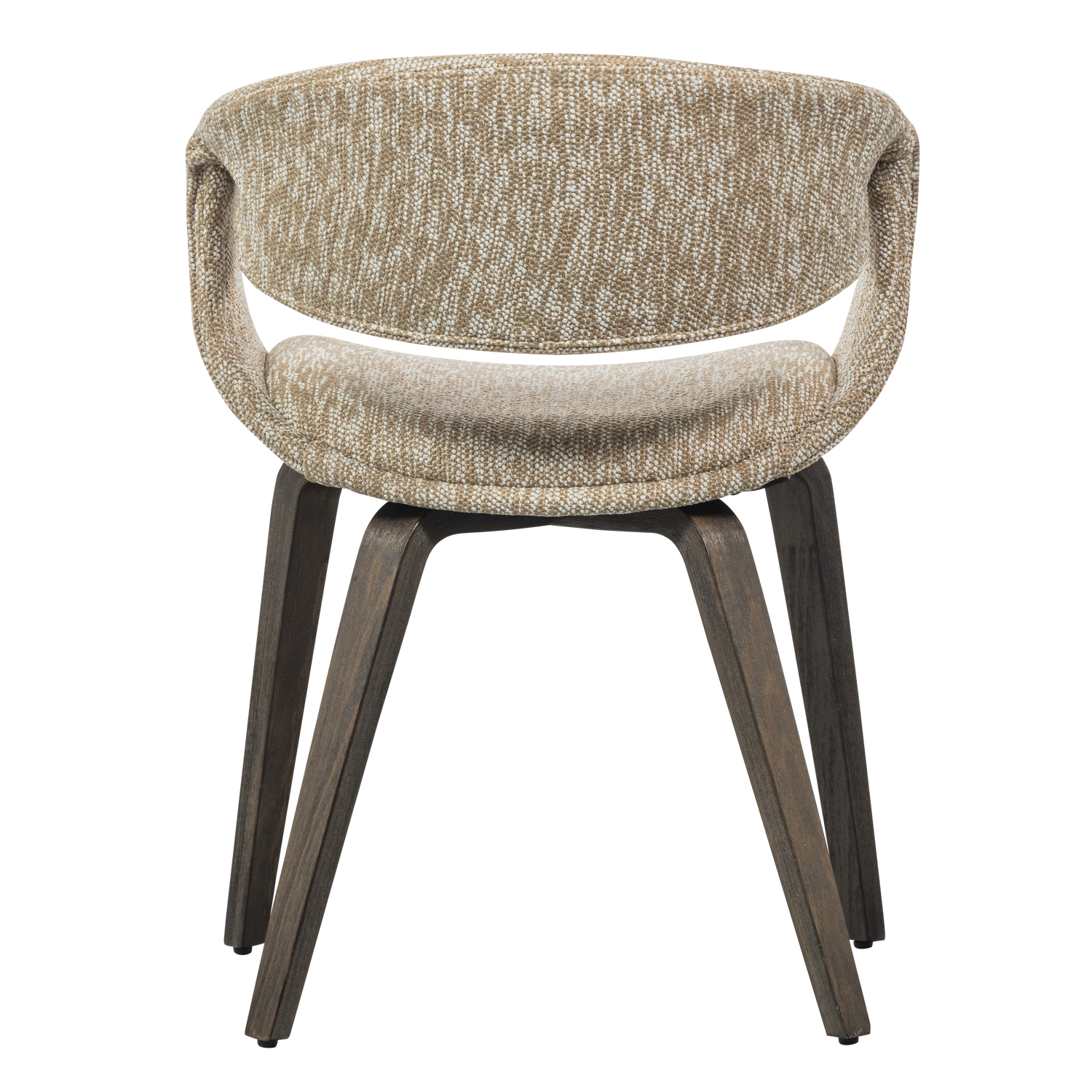 YOSSI EETKAMERSTOEL ZAND MET HOUTEN POOT DONKERBRUIN