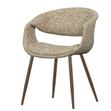 YOSSI EETKAMERSTOEL ZAND MET METALEN POOT KOPER