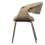 YOSSI EETKAMERSTOEL ZAND MET METALEN POOT KOPER