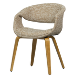 YOSSI EETKAMERSTOEL ZAND MET HOUTEN POOT NATUREL