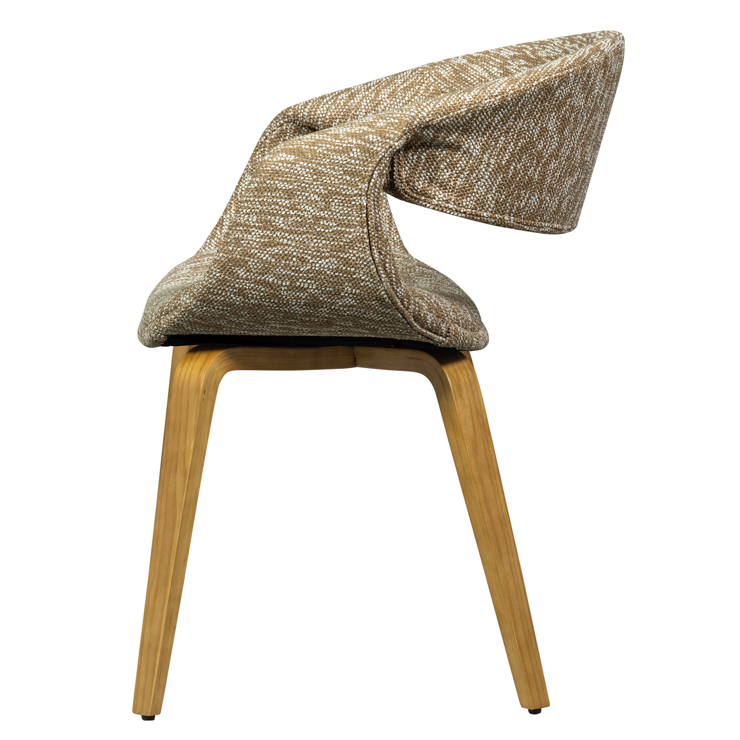 YOSSI EETKAMERSTOEL ZAND MET HOUTEN POOT NATUREL