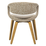 YOSSI EETKAMERSTOEL ZAND MET HOUTEN POOT NATUREL