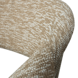 YOSSI EETKAMERSTOEL ZAND MET HOUTEN POOT DONKERBRUIN