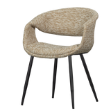 YOSSI EETKAMERSTOEL ZAND MET METALEN POOT ZWART