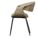 YOSSI EETKAMERSTOEL ZAND MET METALEN POOT ZWART