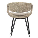 YOSSI EETKAMERSTOEL ZAND MET METALEN POOT ZWART