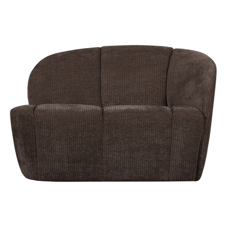 MOJO 2-ZITS BANKJE RECHTS RIBSTOF BRUIN