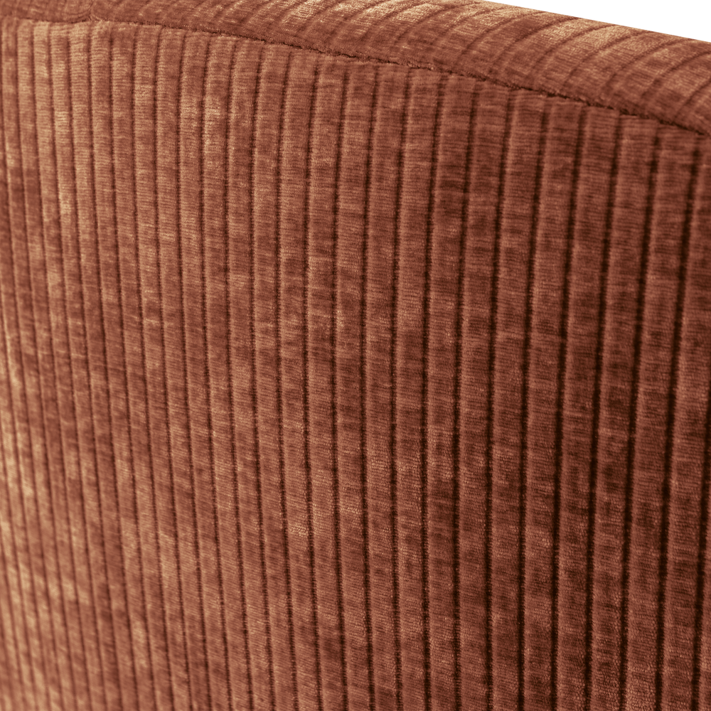 MOJO 2-ZITS BANKJE RECHTS RIBSTOF ROESTBRUIN