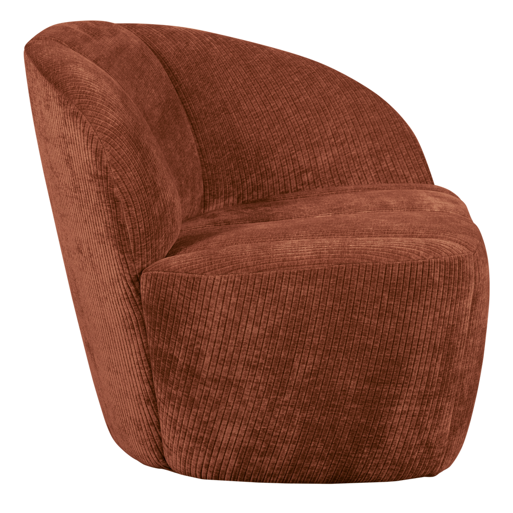 MOJO 2-ZITS BANKJE RECHTS RIBSTOF ROESTBRUIN