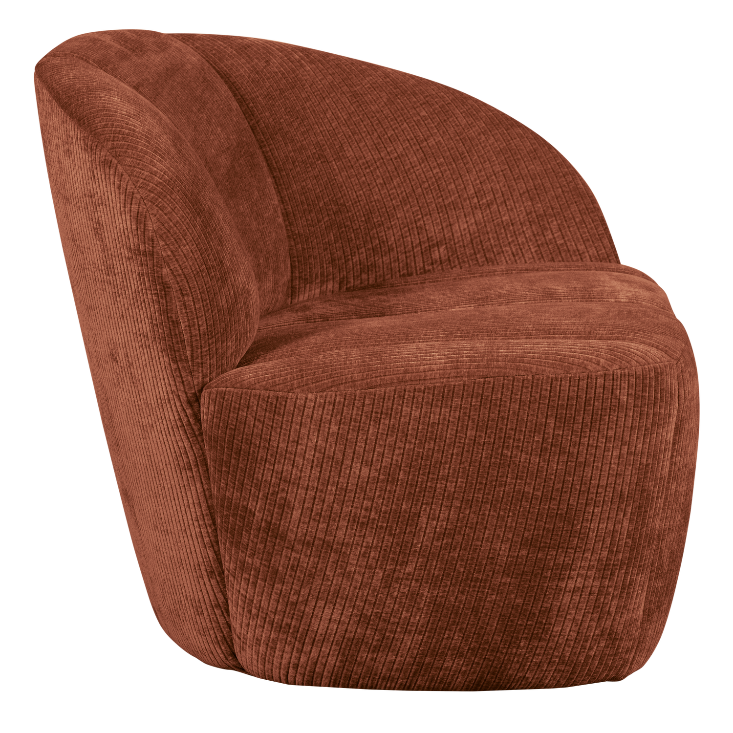 MOJO 2-ZITS BANKJE RECHTS RIBSTOF ROESTBRUIN