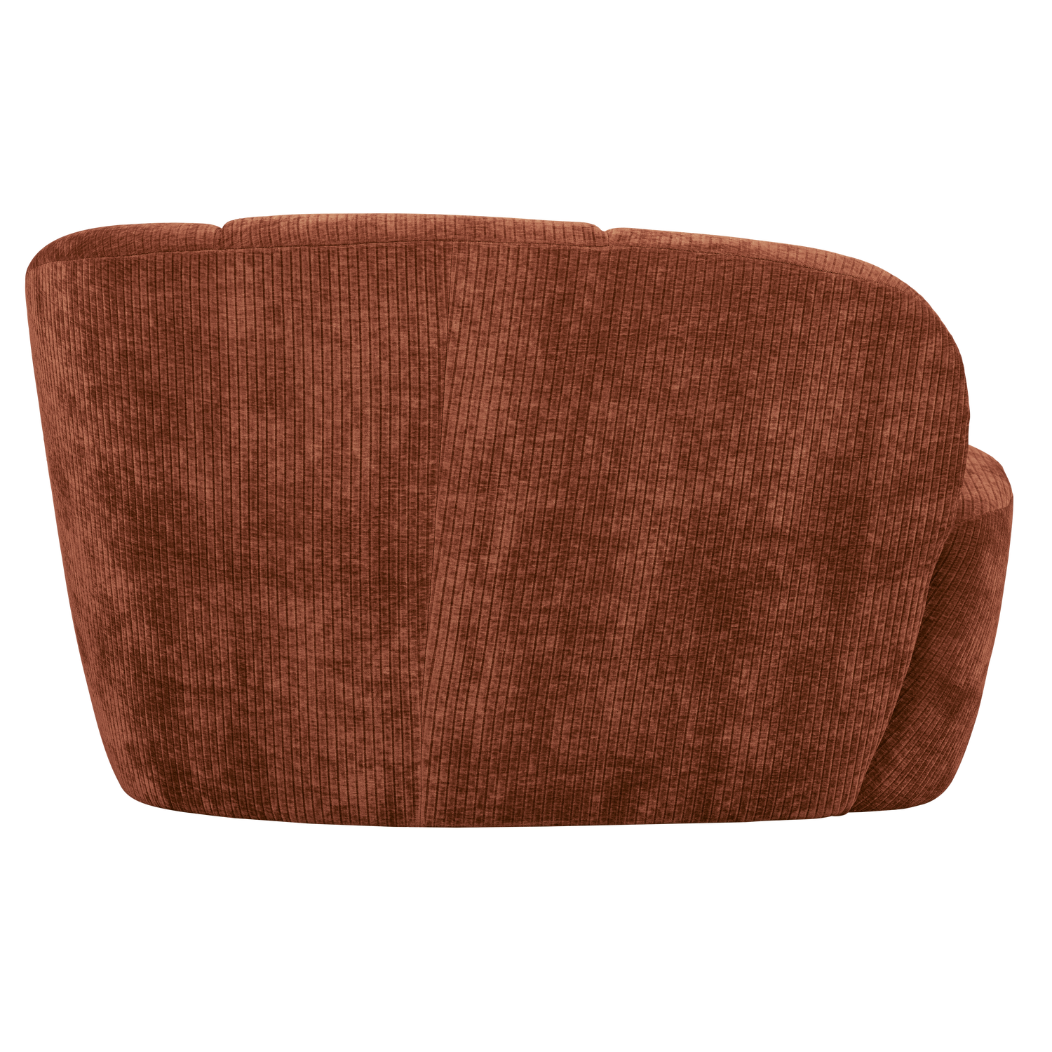 MOJO 2-ZITS BANKJE RECHTS RIBSTOF ROESTBRUIN