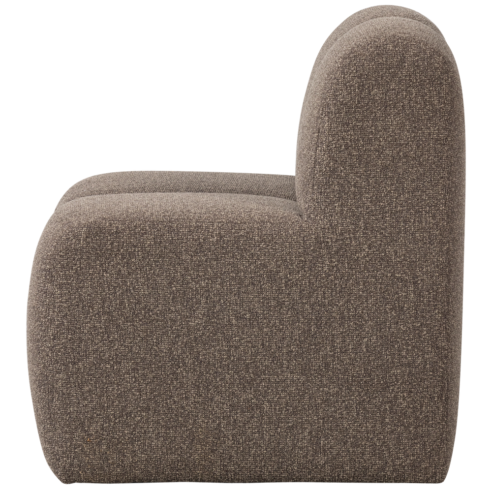 MOJO EETBANK 84 CM MET RUGLEUNING BOUCLE BRUIN MELANGE