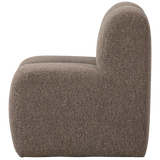 MOJO EETBANK 84 CM MET RUGLEUNING BOUCLE BRUIN MELANGE