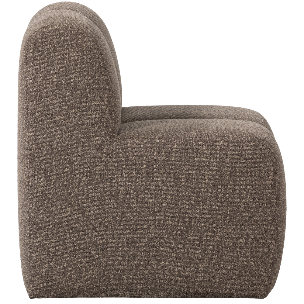 MOJO EETBANK 84 CM MET RUGLEUNING BOUCLE BRUIN MELANGE