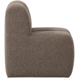 MOJO EETBANK 84 CM MET RUGLEUNING BOUCLE BRUIN MELANGE