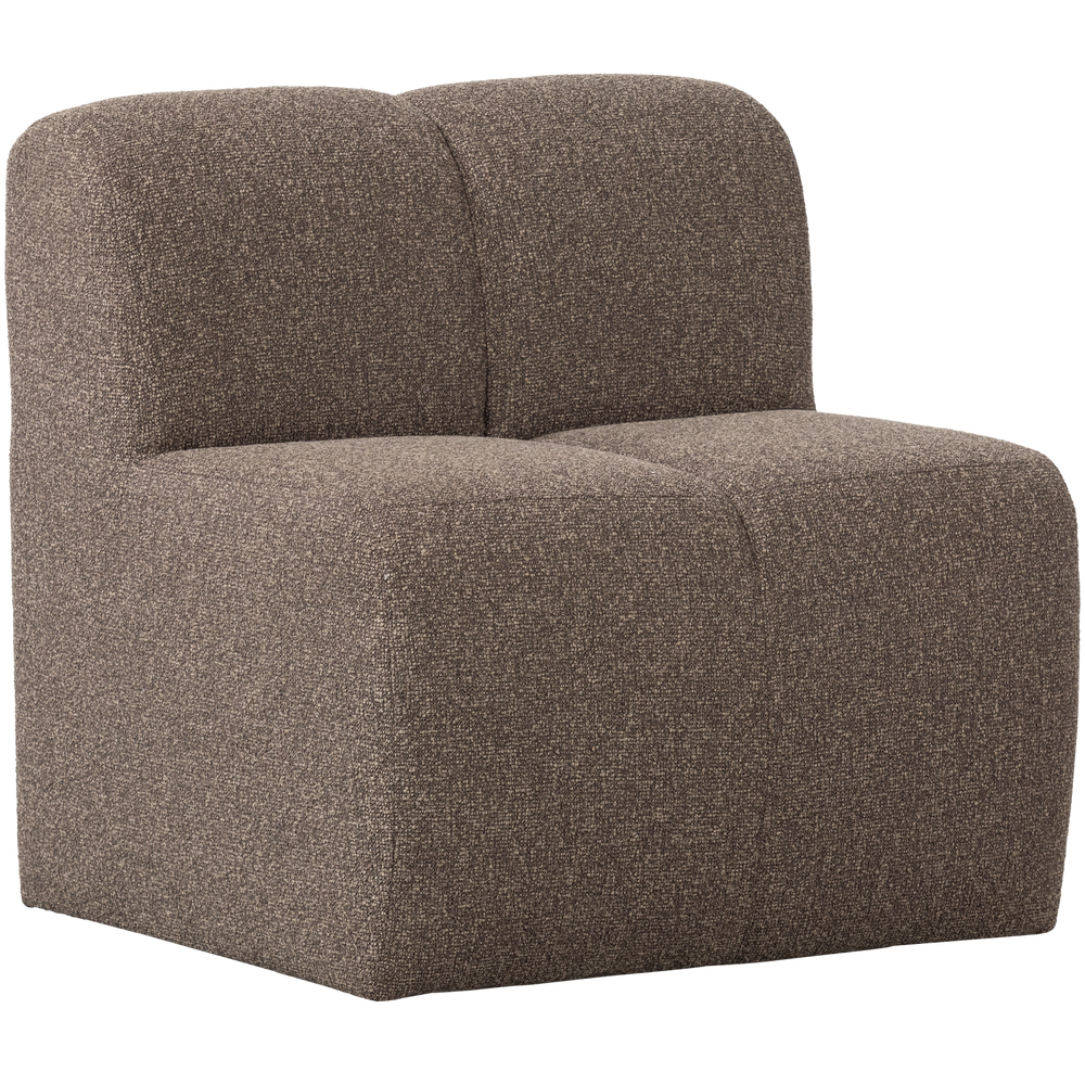 MOJO EETBANK 84 CM MET RUGLEUNING BOUCLE BRUIN MELANGE