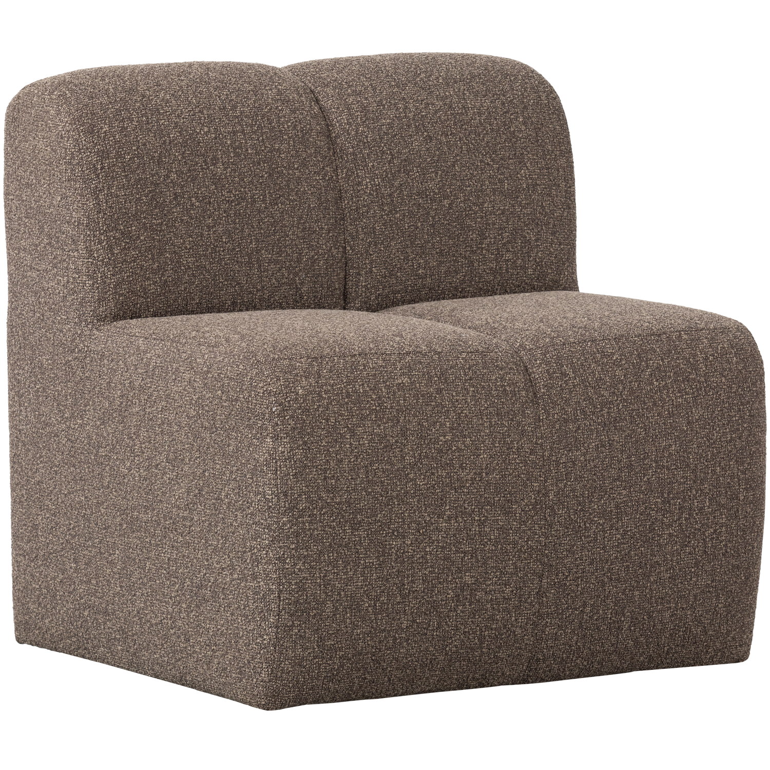 MOJO EETBANK 84 CM MET RUGLEUNING BOUCLE BRUIN MELANGE