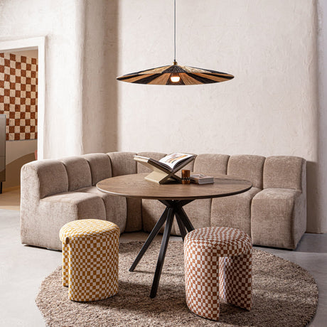 CHARLIE GESTOFFEERDE KRUK RUIT DESSIN GEEL