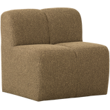 MOJO EETBANK 84CM MET RUGLEUNING BOUCLE GEEL/BRUIN MELANGE