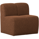 MOJO EETBANK 84CM MET RUGLEUNING BOUCLE ROESTBRUIN MELANGE