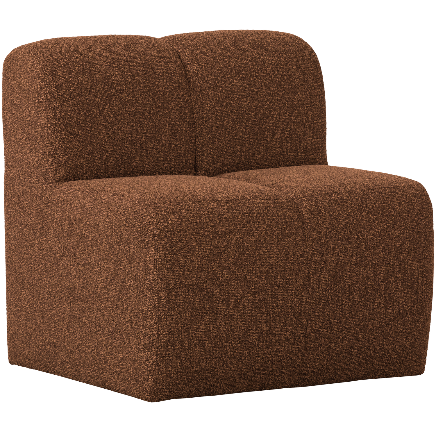 MOJO EETBANK 84CM MET RUGLEUNING BOUCLE ROESTBRUIN MELANGE