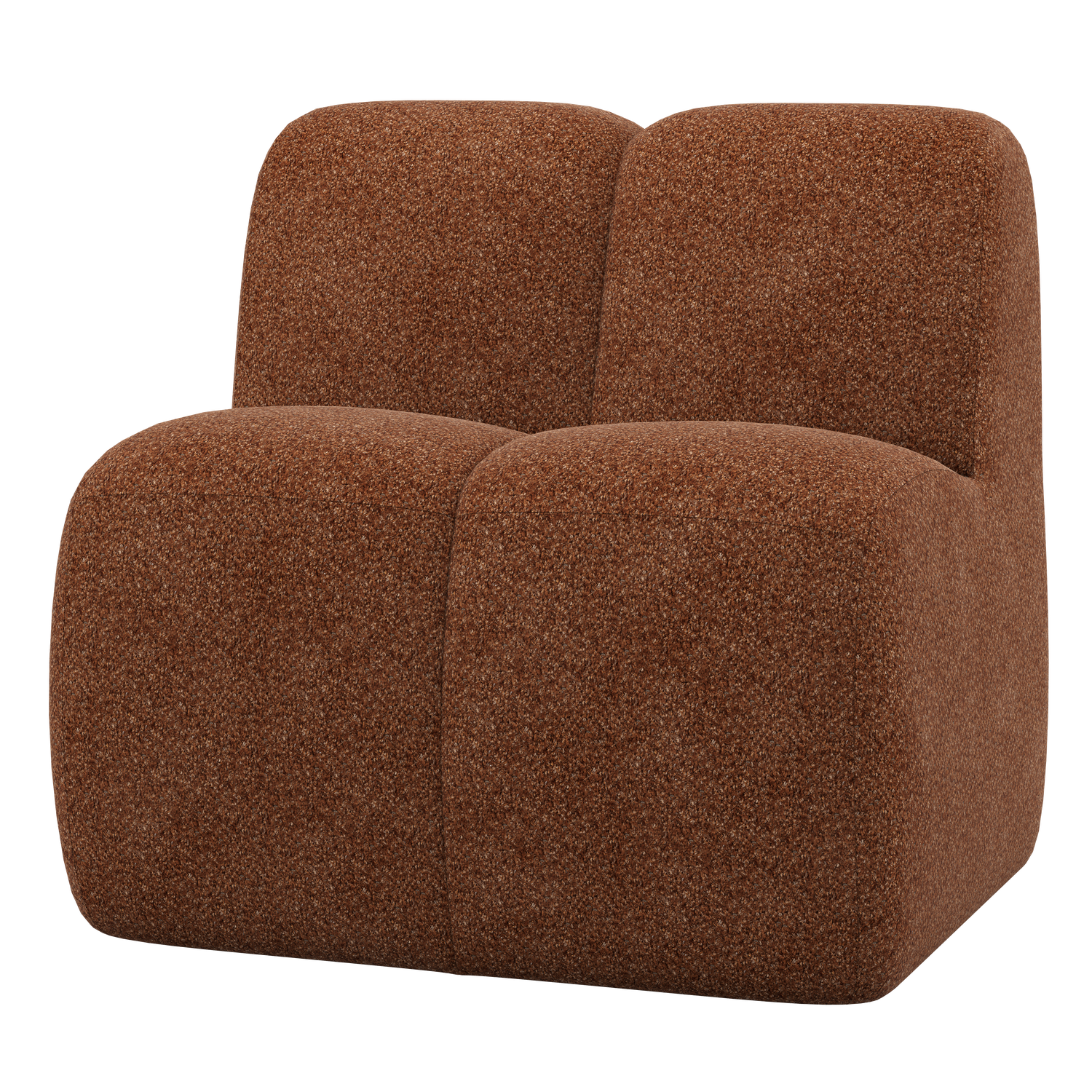 MOJO EETBANK 84 CM MET RUGLEUNING WOLLIG ROESTBRUIN