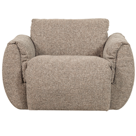 BAGGY DRAAIFAUTEUIL GEWEVEN STOF BRUIN MELANGE