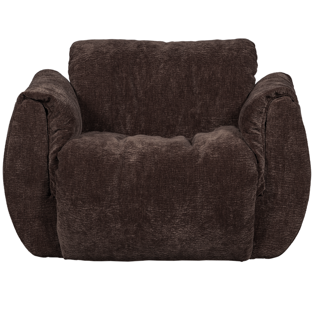 BAGGY DRAAIFAUTEUIL 3D CHENILLE DONKERBRUIN