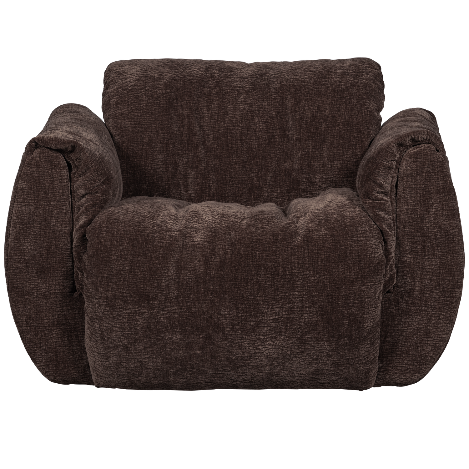BAGGY DRAAIFAUTEUIL 3D CHENILLE DONKERBRUIN