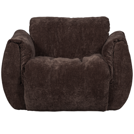 BAGGY DRAAIFAUTEUIL 3D CHENILLE DONKERBRUIN