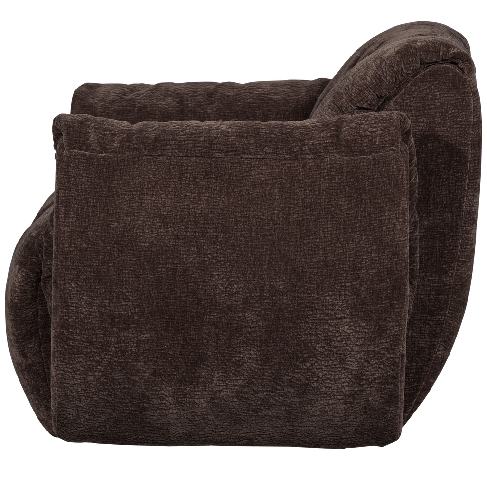 BAGGY DRAAIFAUTEUIL 3D CHENILLE DONKERBRUIN