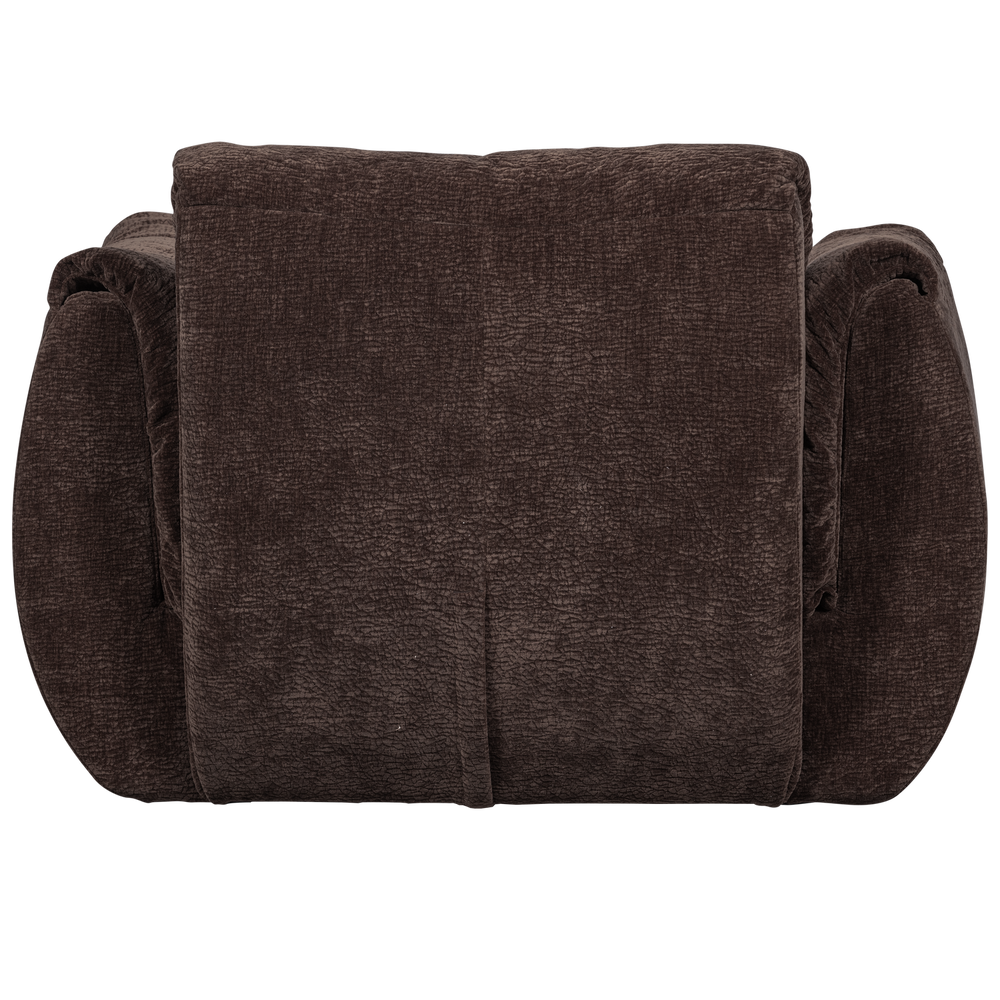 BAGGY DRAAIFAUTEUIL 3D CHENILLE DONKERBRUIN