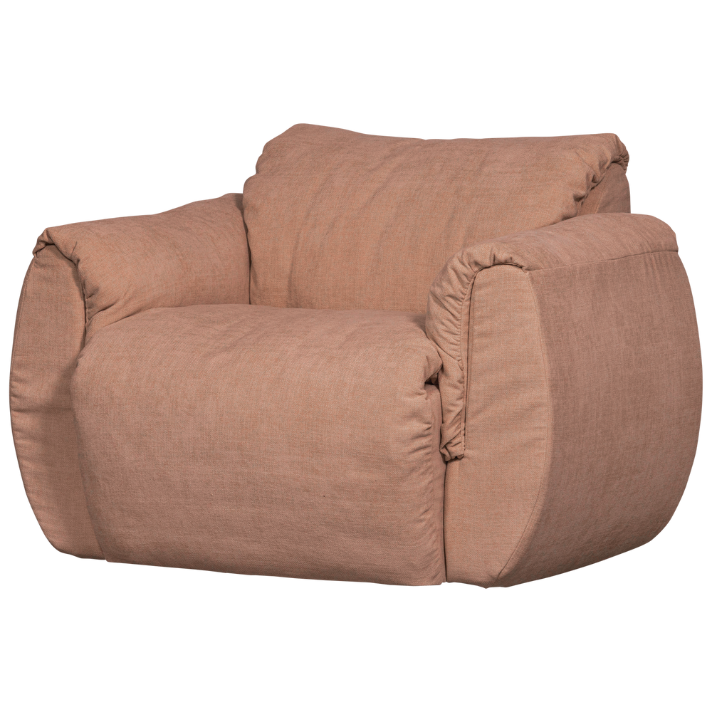 BAGGY DRAAIFAUTEUIL GEWEVEN CHENILLE OUD ROZE